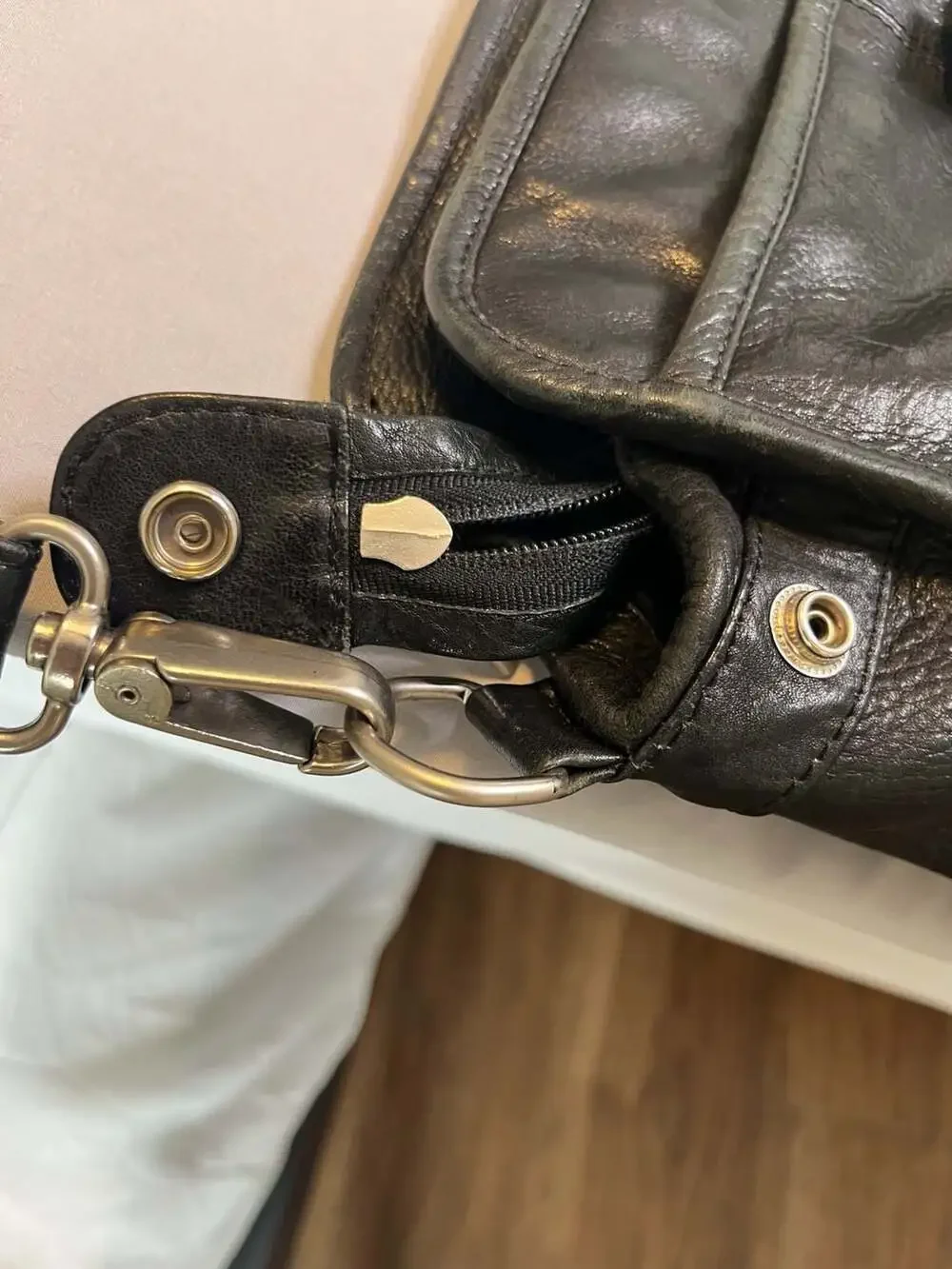 Vintage 80s Bill Blass Black Leather Laptop Messenger or Shoulder Bag